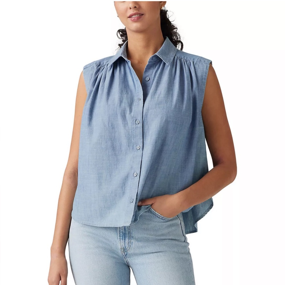Levi’s Gracen Sleeveless Chambray Shirt | small | new